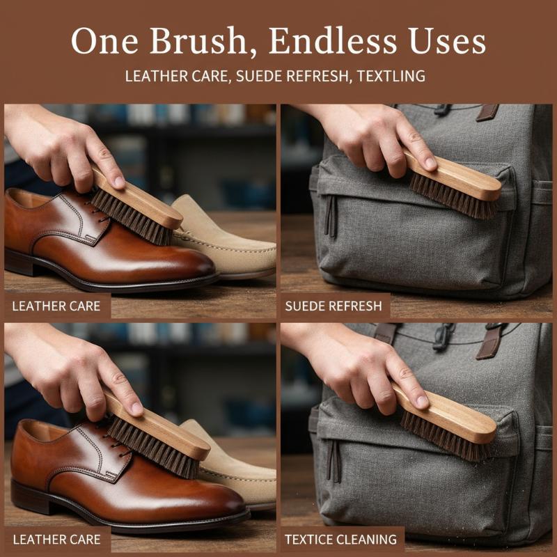 1PC Wood Shoe Brush Horse Hair - đánh giá và giá Leather Shoe Polish